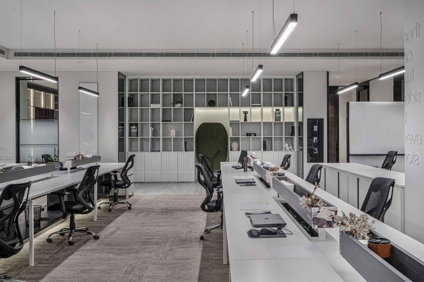 A well-organised modern collaborative workspace