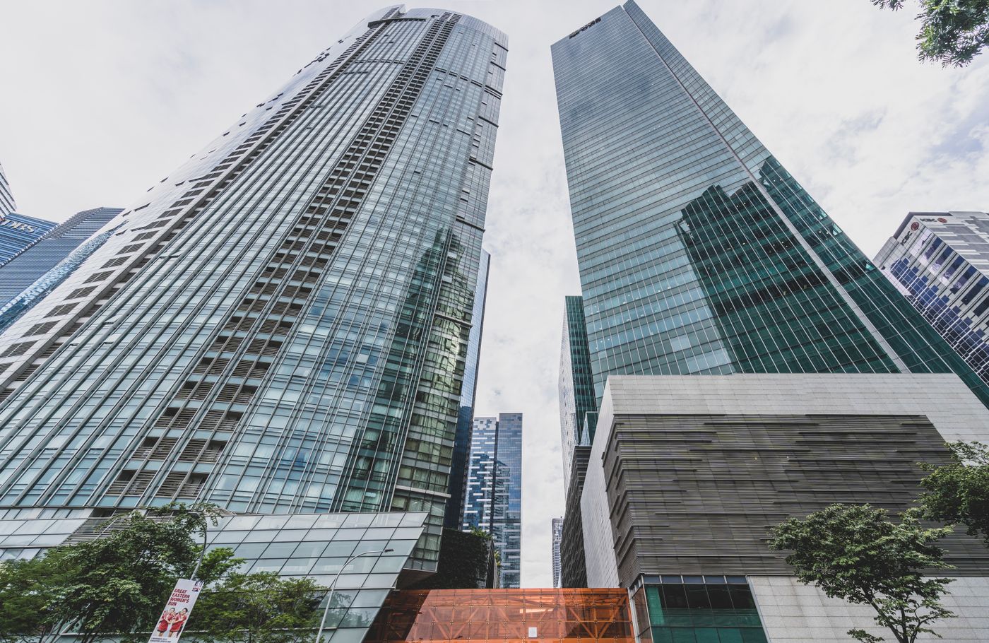 Modern office buildings in a Singapore business district